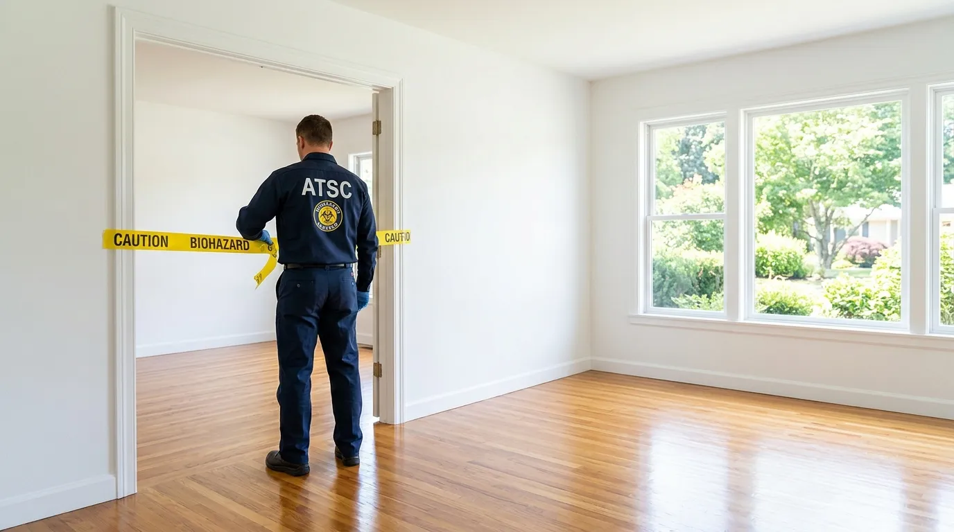 Certified biohazard cleanup crew performing Decomposition Cleanup in Three Points